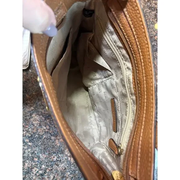 Michael Kors Jet Set Travel Camel Saffiano Leather Crossbody - Picture 6 of 15